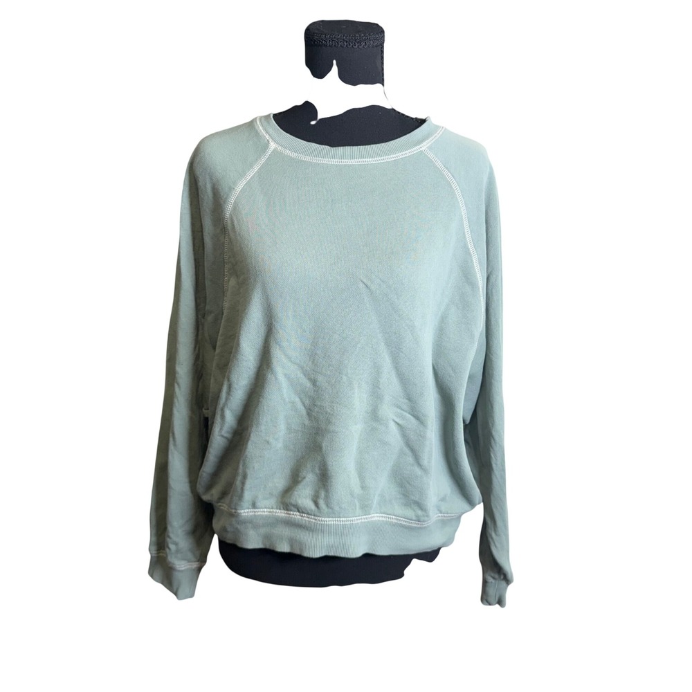 Z Supply Sweatshirt Women S Sage Green Excellent Organic Cotton Raglan Pullover